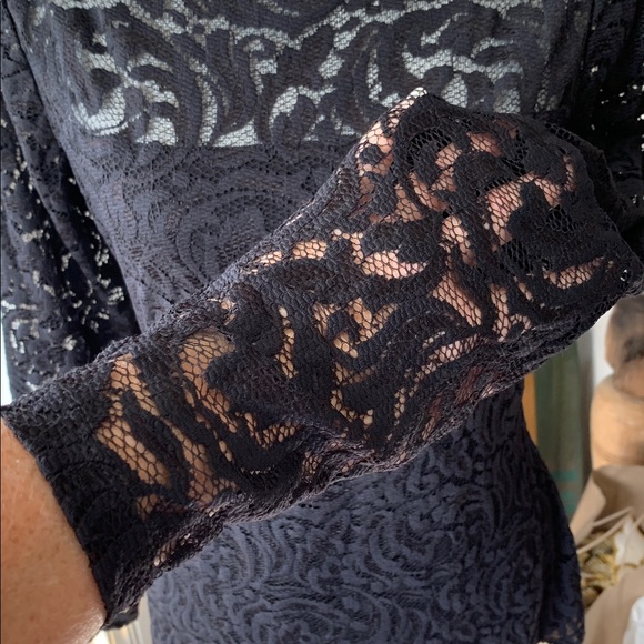 Cache lace top black long sleeve stretchy Victorian steampunk - Picture 2 of 14